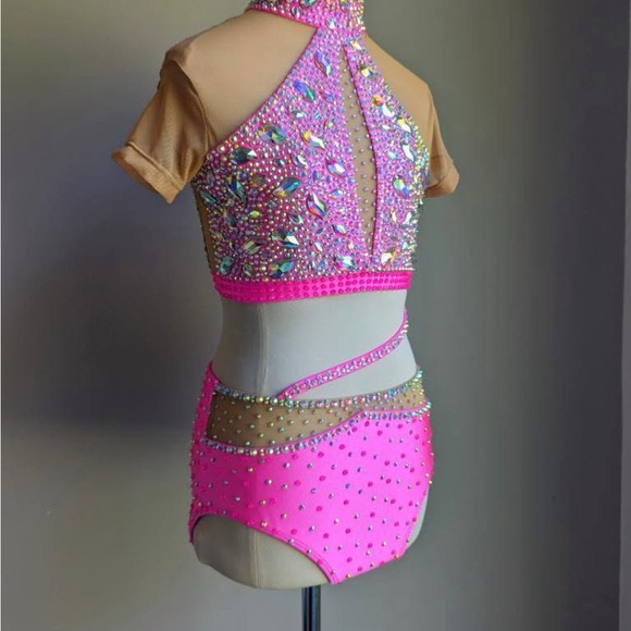 Pink Rhinestone Dance Costume - Picture 1 of 7